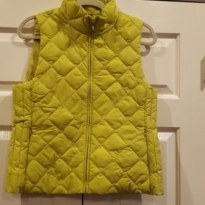 Loft lime green puffy vest size S NWT